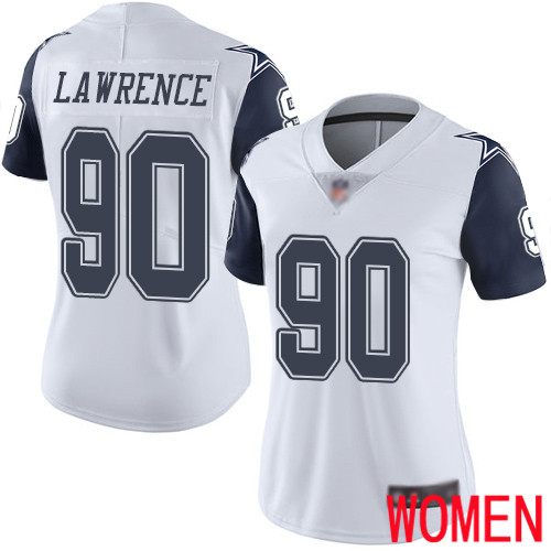 Women Dallas Cowboys Limited White DeMarcus Lawrence #90 Rush Vapor Untouchable NFL Jersey
